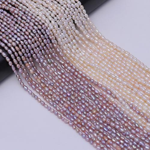 Cultured Rice Freshwater Pearl Beads, DIY, more colors for choice, about:3-4mm, Sold Per 35 cm Strand