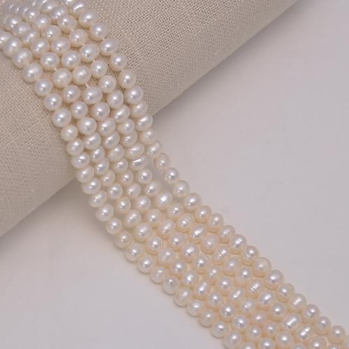 Cultured Potato Freshwater Pearl Beads, DIY, white, about:5-6mm, Sold Per 36 cm Strand