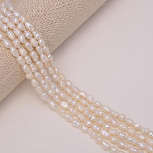 Cultured Rice Freshwater Pearl Beads, DIY, white, about:4-5mm, Sold Per 36 cm Strand