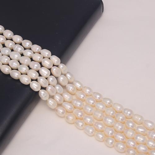 Cultured Rice Freshwater Pearl Beads, DIY, white, about:6-7mm, Sold Per 34 cm Strand