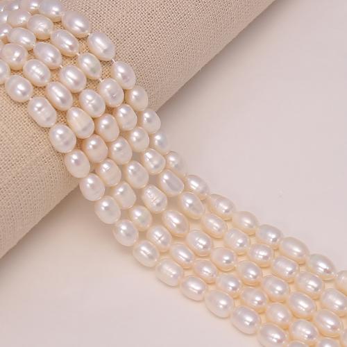 Cultured Rice Freshwater Pearl Beads, DIY, white, about:6-7mm, Sold Per 37 cm Strand