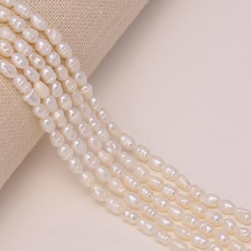 Cultured Rice Freshwater Pearl Beads, DIY, white, about: 7-8mm, Sold Per 36 cm Strand