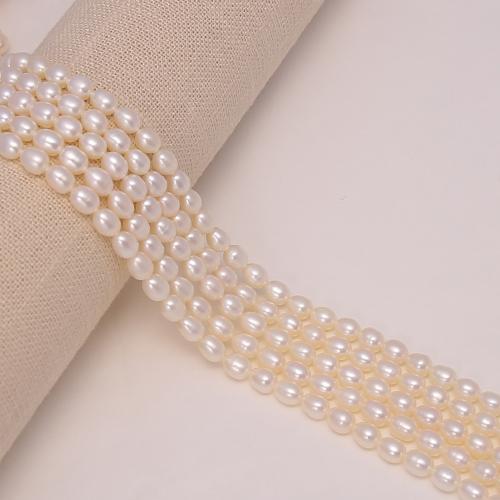 Cultured Rice Freshwater Pearl Beads, DIY, white, about: 6-7mm, Sold Per 38 cm Strand