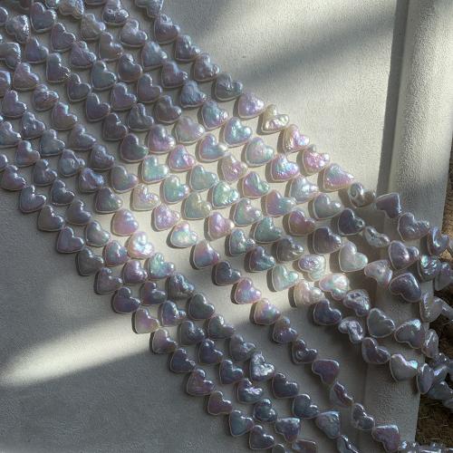 Natural Freshwater Pearl Loose Beads, Heart, DIY, white, about:10-11mm, Sold Per Approx 40 cm Strand