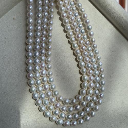 Natural Freshwater Pearl Loose Beads, Round, DIY, white, about:6-6.5mm, Sold Per Approx 38 cm Strand