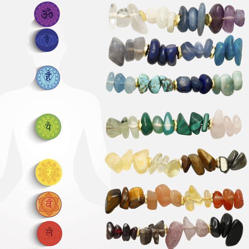 Natural Gemstone Necklace, Natural Stone, with 304 Stainless Steel, with 1.97 Inch extender chain, handmade, fashion jewelry & different materials for choice & Unisex, Length:19.7 Inch, Sold By PC