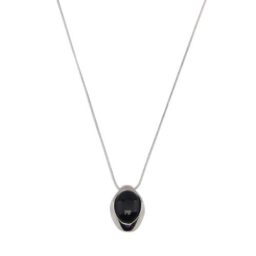 Collier de bijoux en alliage de zinc, avec Agate, Placage, bijoux de mode & pour femme, plus de couleurs à choisir, Pendant :3x2cm., Longueur:71 cm, Vendu par PC