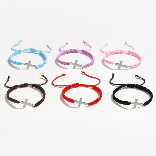 Stainless Steel Jewelry Bracelet, 304 Stainless Steel, with Polyamide, Unisex, more colors for choice, Sold By PC