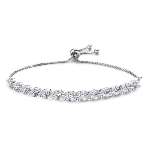 Cúbicos Circonia pulsera Latón Micro pavimenta, metal, micro arcilla de zirconia cúbica & para mujer, dorado, Vendido por UD