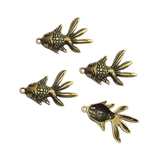 Tibetan Style Animal Pendants, Goldfish, antique bronze color plated, DIY, 35.20x23mm, 60PCs/Bag, Sold By Bag