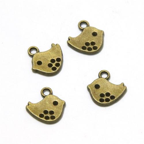 Tibetan Style Animal Pendants, Bird, antique bronze color plated, DIY, 15x15mm, 100PCs/Bag, Sold By Bag