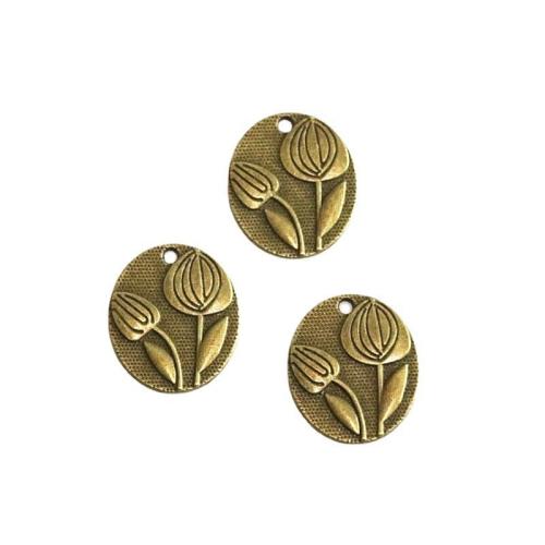 Zinklegierung Blume Anhänger, antike Bronzefarbe plattiert, DIY, 25x21.50mm, 50PCs/Tasche, verkauft von Tasche