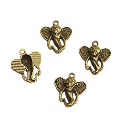 Tibetan Style Animal Pendants, Elephant, antique bronze color plated, DIY, 27.40x24.70mm, 50PCs/Bag, Sold By Bag