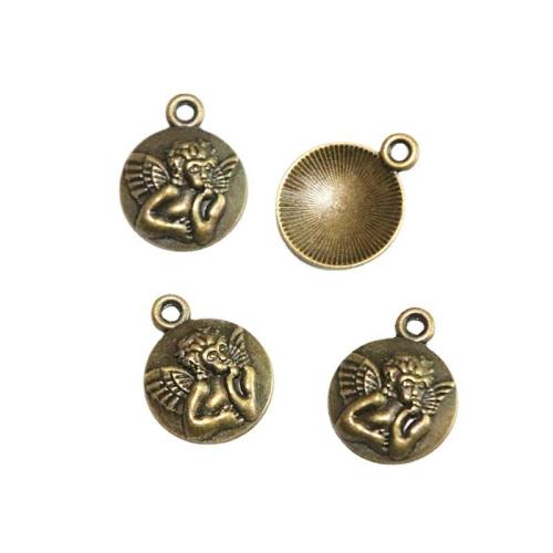 Tibetan Style Pendants, Angel, antique bronze color plated, DIY, 19x15mm, 50PCs/Bag, Sold By Bag