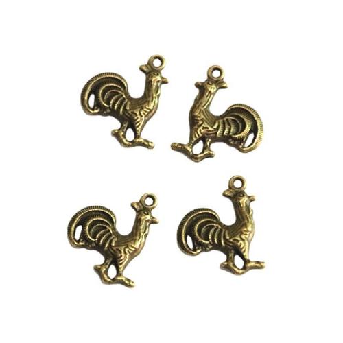 Tibetan Style Animal Pendants, Chicken, antique bronze color plated, DIY, 20.40x26.40mm, 60PCs/Bag, Sold By Bag