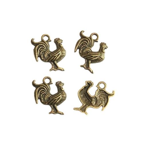 Tibetan Style Animal Pendants, Chicken, antique bronze color plated, DIY, 23x18mm, 50PCs/Bag, Sold By Bag