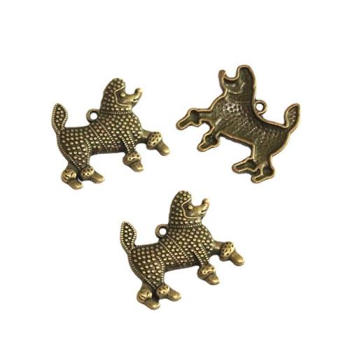 Pendentifs animaux en alliage de zinc, chien, Plaqué de couleur de bronze antique, DIY, 29.50x27.50mm, 50PC/sac, Vendu par sac