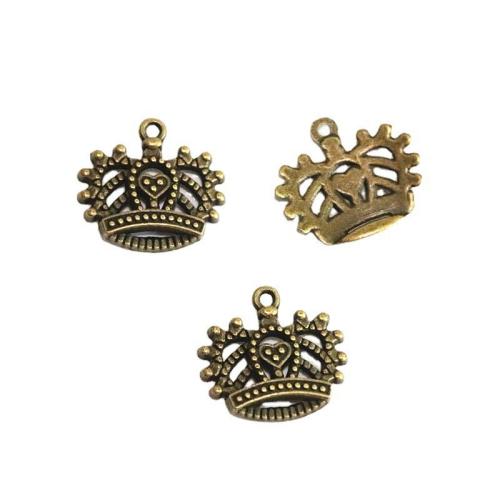 Tibetan Style Crown Pendants, antique bronze color plated, DIY, 19x21mm, 60PCs/Bag, Sold By Bag