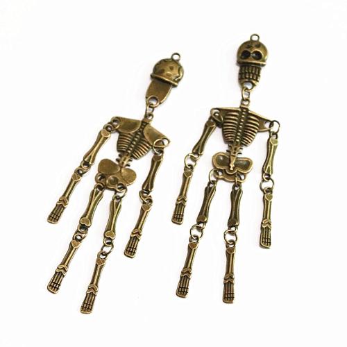 Tibetan Style Pendants, Skeleton, antique bronze color plated, DIY, 22.30x98.50mm, 10PCs/Bag, Sold By Bag