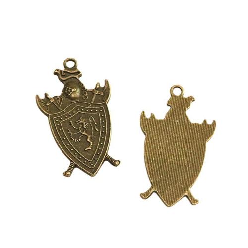 Tibetan Style Pendants, Badge, antique bronze color plated, DIY, 46x27.80mm, 30PCs/Bag, Sold By Bag