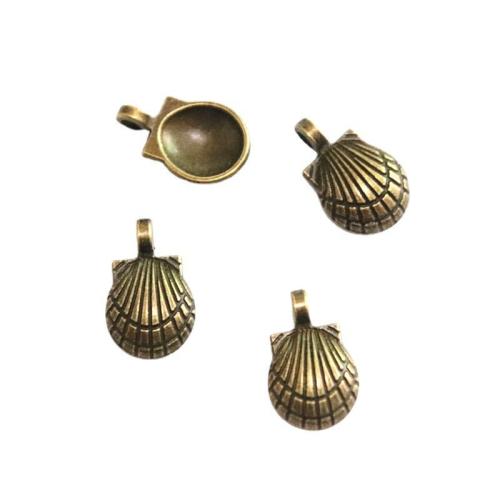 Tibetan Style Pendants, Shell, antique bronze color plated, DIY, 15.50x10mm, 100PCs/Bag, Sold By Bag