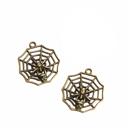 Tibetan Style Pendants, Spider Web, antique bronze color plated, DIY, 26.70x29.30mm, 50PCs/Bag, Sold By Bag