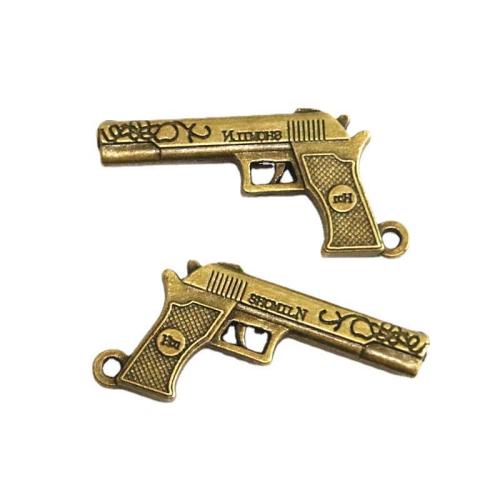 Tibetan Style Gun Pendants, antique bronze color plated, DIY, 52x28x4.40mm, 20PCs/Bag, Sold By Bag