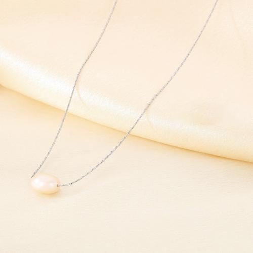 Stainless Steel Jewelry Necklace, 304 Stainless Steel, with Plastic Pearl, Vacuum Ion Plating, for woman, more colors for choice, Sold By PC