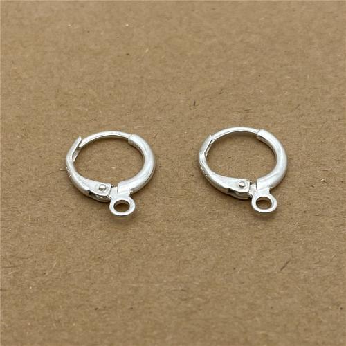 925 Sterling Silver Huggie Hoop Earring Finding, DIY, 12mm, Sold By Pair