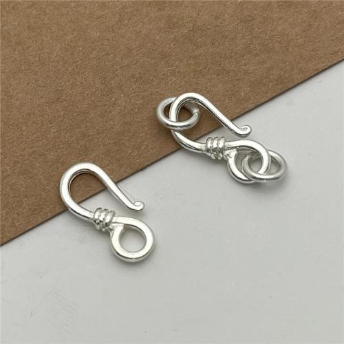 925 Sterling Silver S Hook Clasp, DIY & different styles for choice, 13mm, Sold By PC