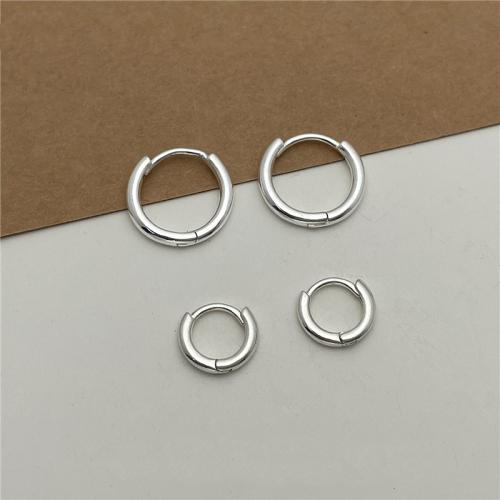 925 Sterling Silver Huggie Hoop Earring, Unisex & different size for choice, Sold By Pair