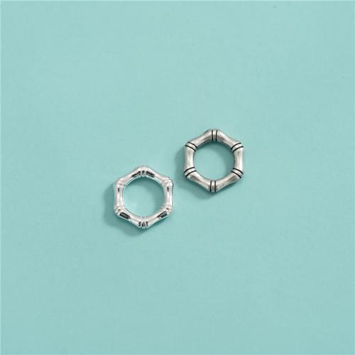 925er Sterling Silber Verbindungsring, Sechseck, DIY, keine, 9.50x1.70mm, Innendurchmesser:ca. 6.2mm, verkauft von PC