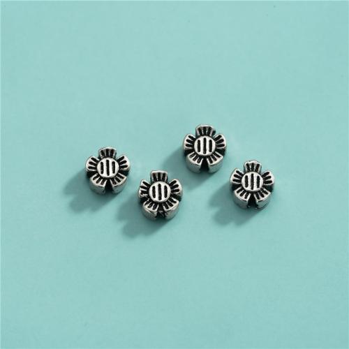 Spacer Beads Jewelry, 925 Sterling Silver, Flower, vintage & DIY, 5.60mm, Hole:Approx 0.9mm, Sold By PC