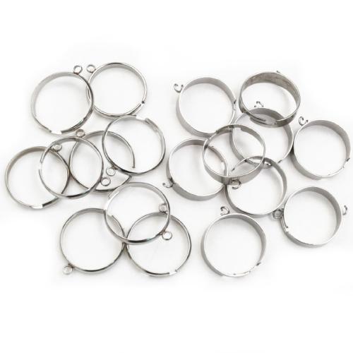 304 Stainless Steel Loop Ring Base, DIY & different styles for choice, original color, diameter 18mm, 10PCs/Bag, Sold By Bag