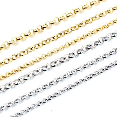 Stainless Steel Rolo Chain, 304 Stainless Steel, DIY & different size for choice, more colors for choice, 5m/Bag, Sold By Bag