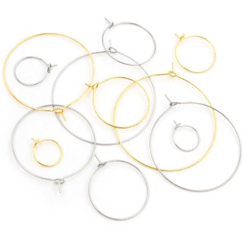 Stainless Steel Hoop Earring Component, 304 Stainless Steel, DIY & different size for choice, more colors for choice, 50PCs/Bag, Sold By Bag