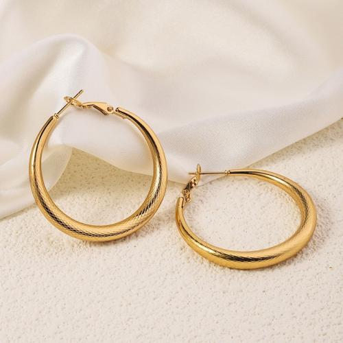 Stainless Steel Lever Back Earring, 304 Stainless Steel, 18K gold plated, fashion jewelry & for woman, golden, 40x45mm, Sold By Pair