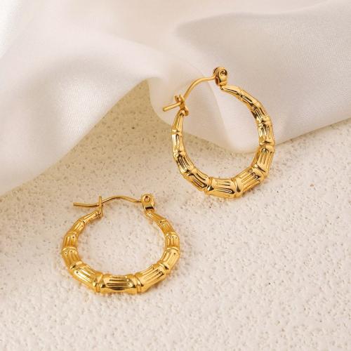 Stainless Steel Lever Back Earring, 304 Stainless Steel, 18K gold plated, fashion jewelry & for woman, golden, 25x25mm, Sold By Pair