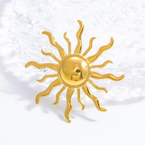 Fashion Brooch Jewelry, 304 Stainless Steel, 18K gold plated, fashion jewelry & for woman, golden, 36.81mm, Sold By PC