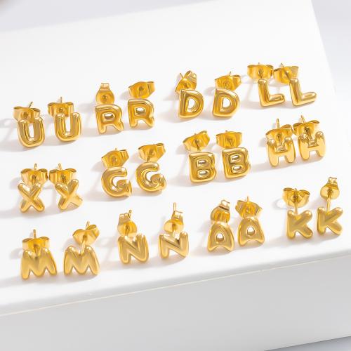 Pendientes de Acero Inoxidable, acero inoxidable 304, 18K chapado en oro, Joyería & diferentes estilos para la opción & para mujer, dorado, 7.59mm, Vendido por UD