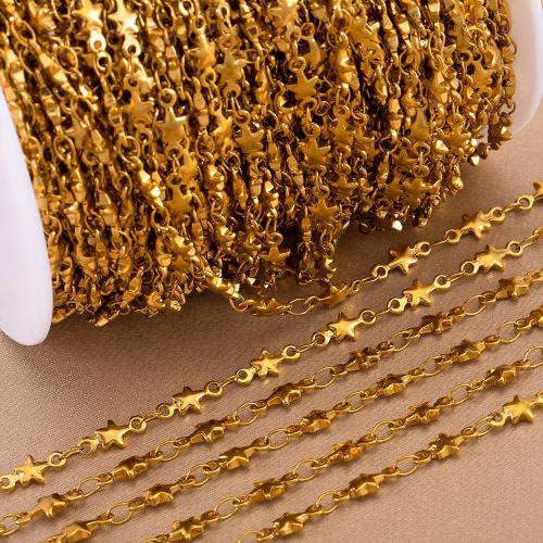 Stainless Steel Jewelry Chain, 304 Stainless Steel, Star, Vacuum Ion Plating, DIY, more colors for choice, 1m/Bag, Sold By Bag