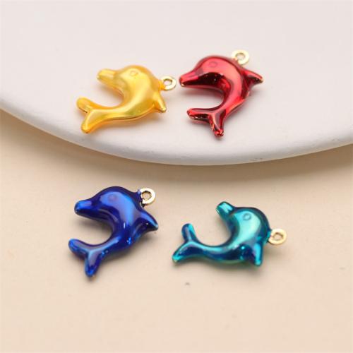 Brass Jewelry Pendants, Dolphin, gold color plated, DIY & enamel, more colors for choice, nickel, lead & cadmium free, 20x16mm, Sold By PC