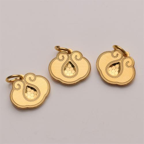 Brass Jewelry Pendants, Ruyi, gold color plated, DIY, nickel, lead & cadmium free, 20x16.50mm, Sold By PC