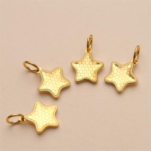 Colgantes de la joyería de cobre amarillo, metal, Estrella, chapado en color dorado, Bricolaje, libre de níquel, plomo & cadmio, 20x13mm, Vendido por UD