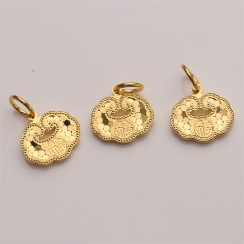 Brass Jewelry Pendants, Ruyi, gold color plated, DIY, nickel, lead & cadmium free, 19x14mm, Sold By PC