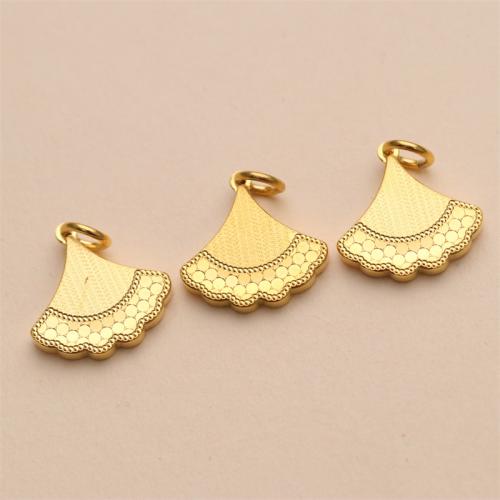 Brass Jewelry Pendants, Ginkgo Leaf, gold color plated, DIY, nickel, lead & cadmium free, 20.50x16.50mm, Sold By PC