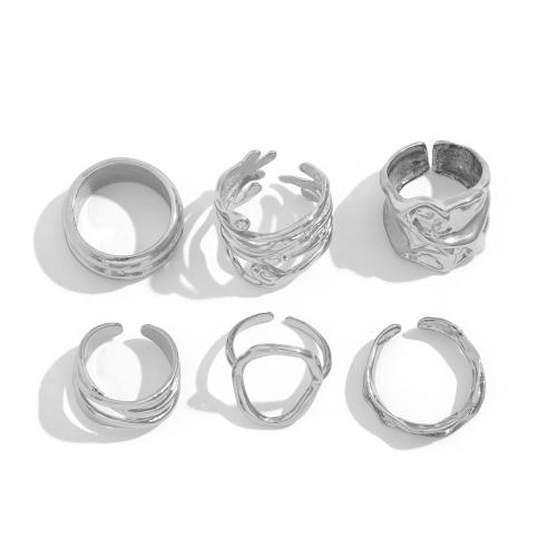 Tibetan Style Finger Ring, plated, 6 pieces & fashion jewelry, more colors for choice, nickel, lead & cadmium free, Sold By Set