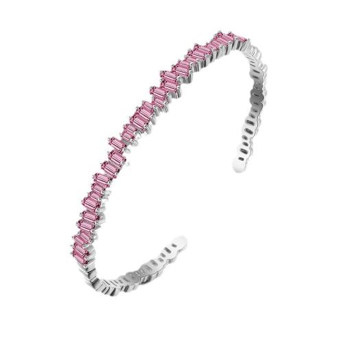 Bracelet cubique en laiton zircon pavent, pavé de micro zircon & pour femme, plus de couleurs à choisir, Vendu par PC