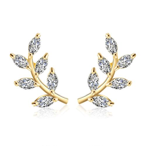 Cubic Zirconia Micro Pave Brass Earring, micro pave cubic zirconia & for woman, more colors for choice, Sold By Pair