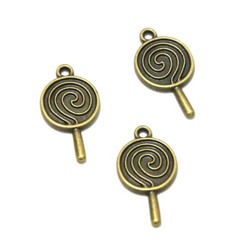 Tibetan Style Pendants, Lollipop, antique bronze color plated, DIY, 14.50x27mm, 60PCs/Bag, Sold By Bag